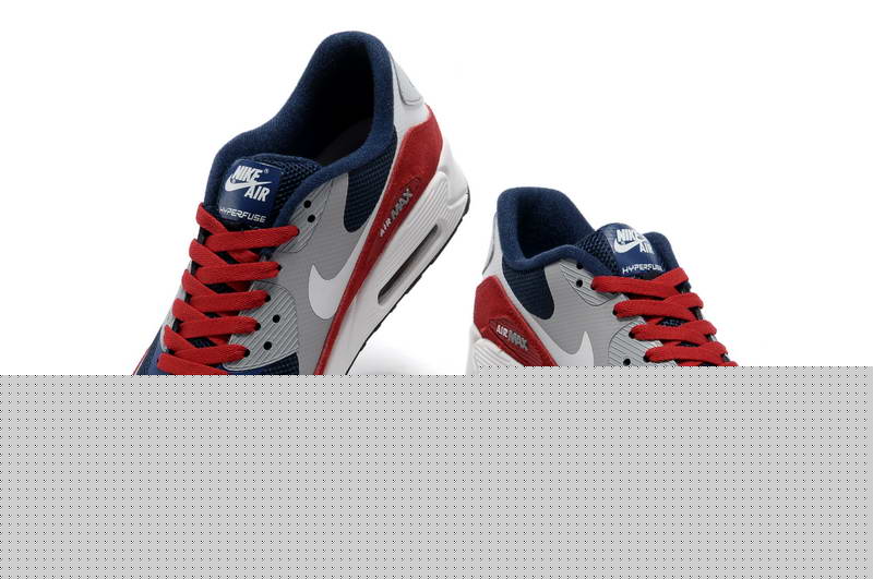 Air Max 90 Hyperfuse fourrure Chaussures Hommes Dk bleu rouge (3)
